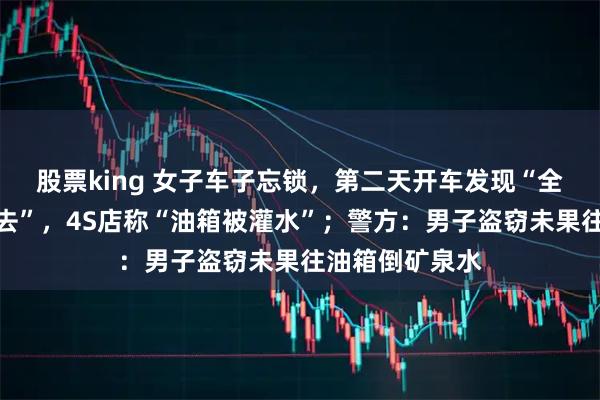 股票king 女子车子忘锁，第二天开车发现“全程油门加不上去”，4S店称“油箱被灌水”；警方：男子盗窃未果往油箱倒矿泉水